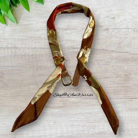 Pier Olivier Paris RARE scarf belt w/ gold heart embellishments *shop@iamwarrior main image 9